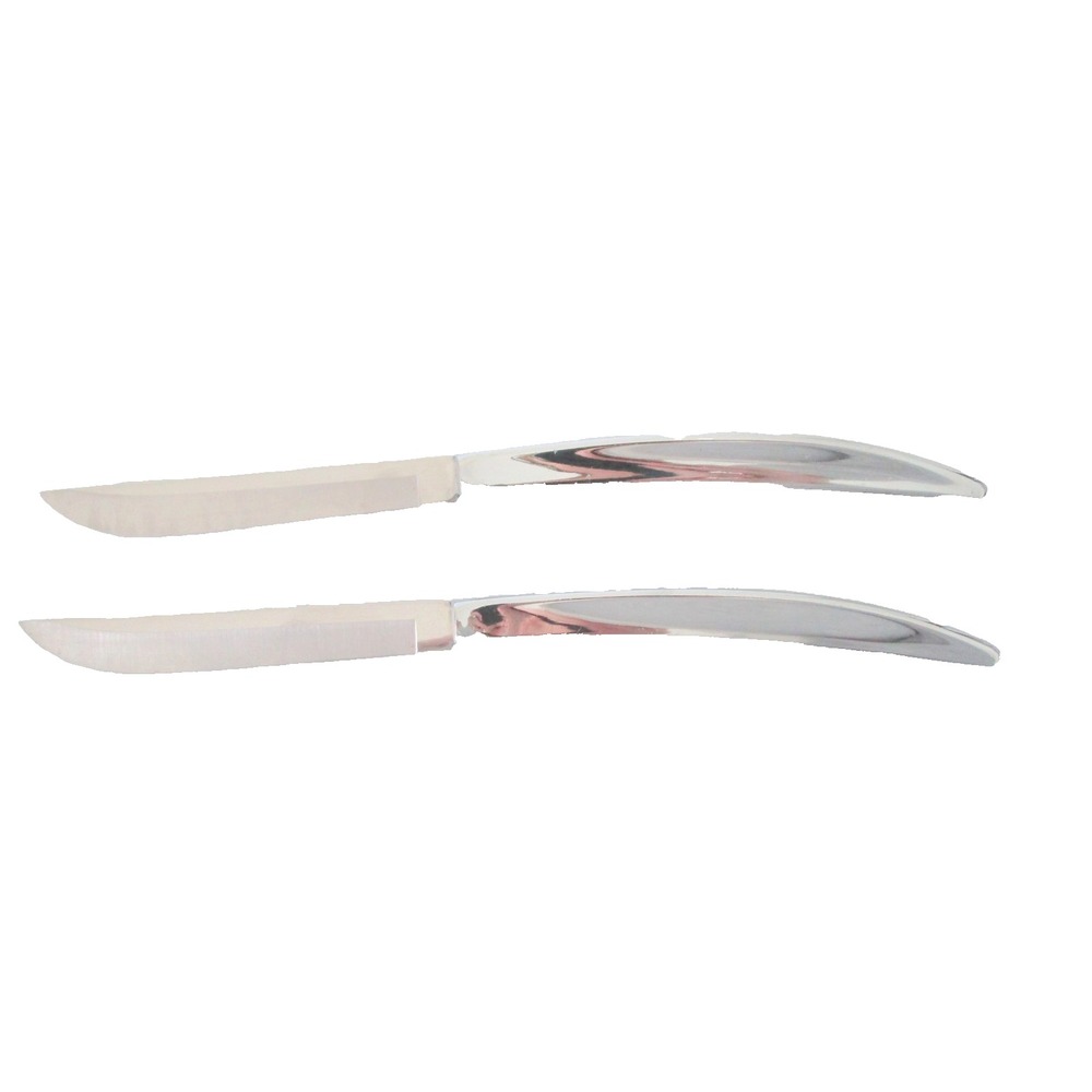 Carvel Hall Set of 2 Vintage Steak Knives Stainless USA Sleek Metal